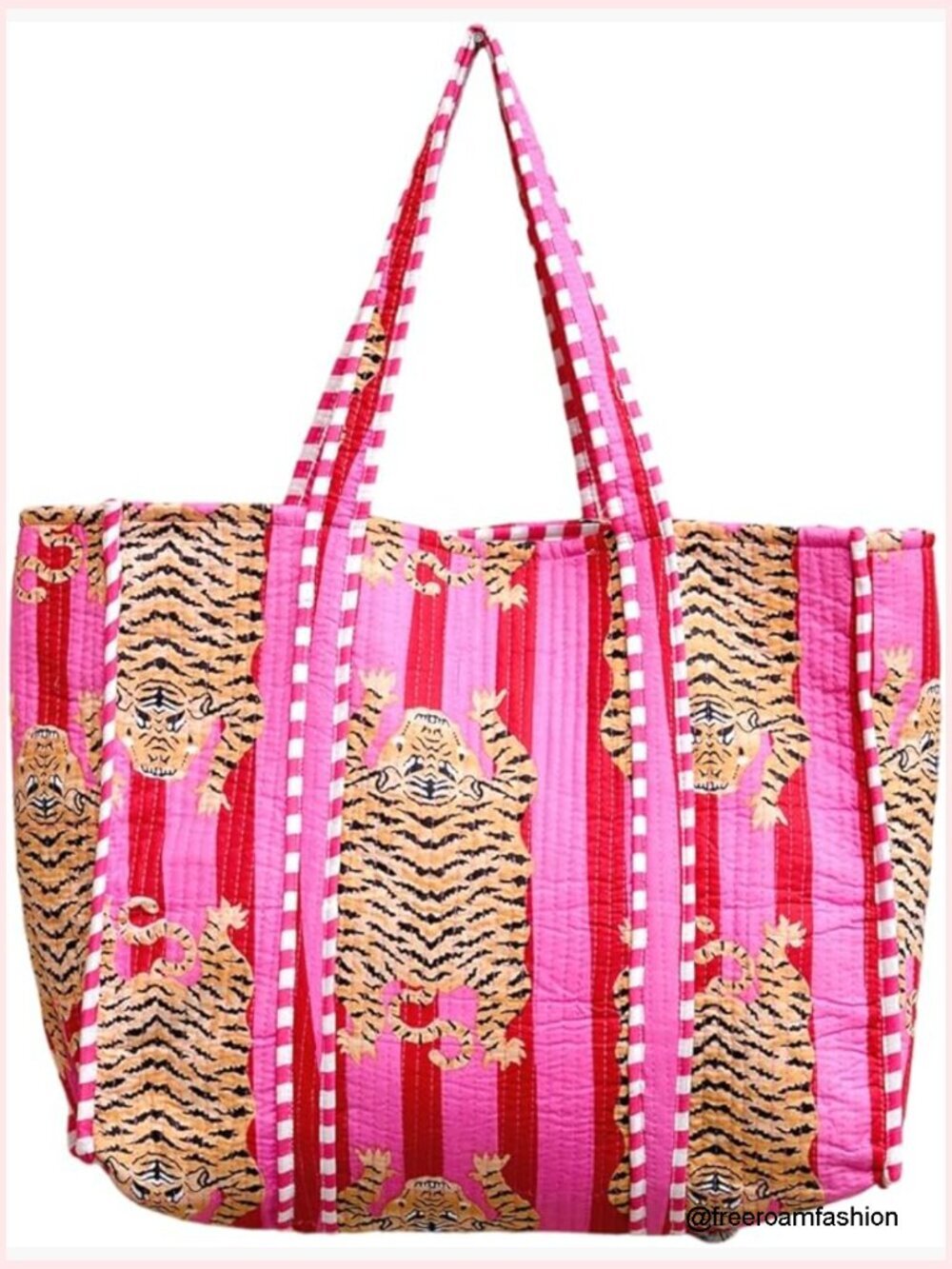 Cotton Quilted Tote Bag 18x18 Inches Spacious Travel Shopping